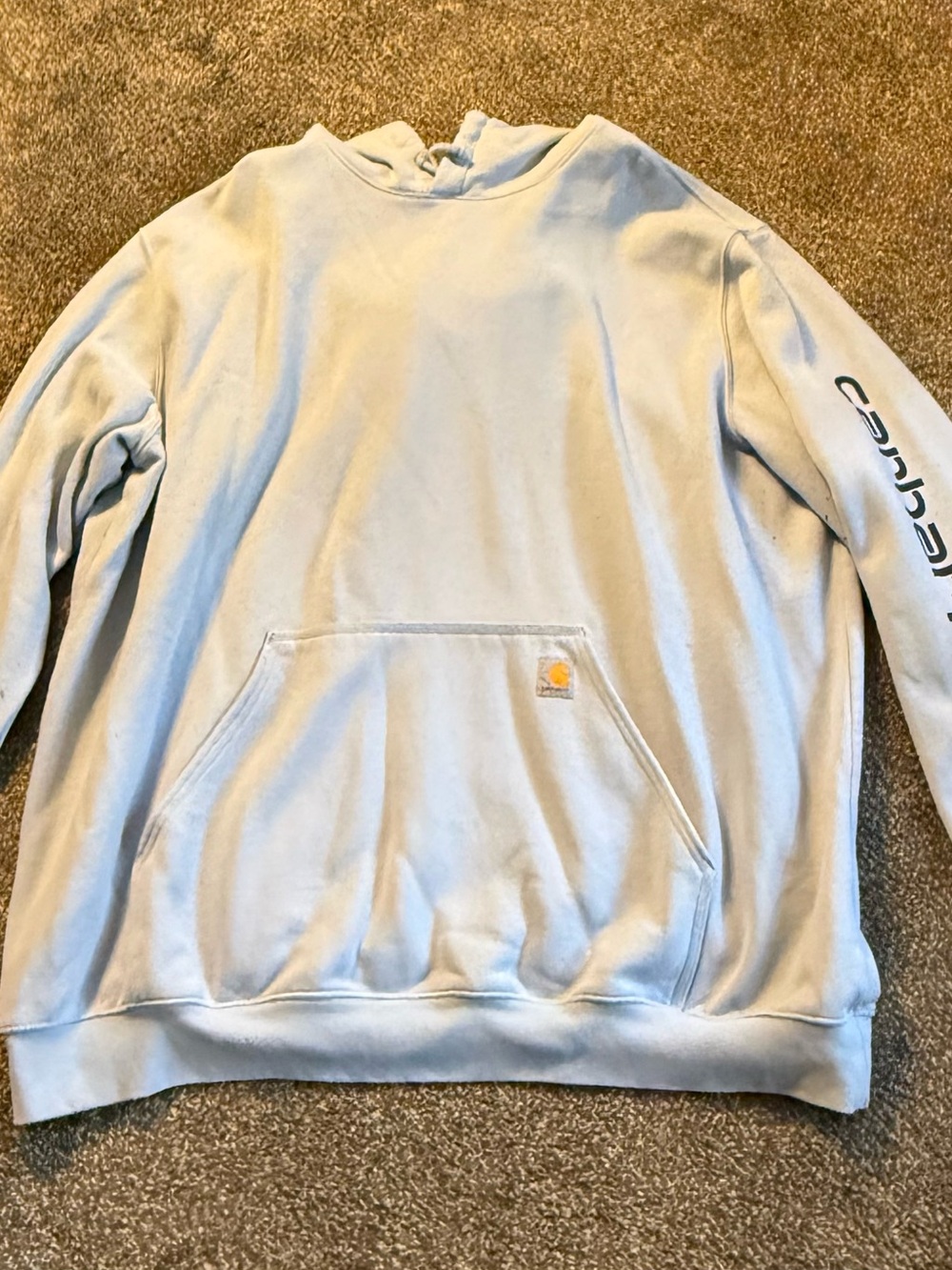 Carhartt Men’s Pale Blue Hooded Sweatshirt with Pocket